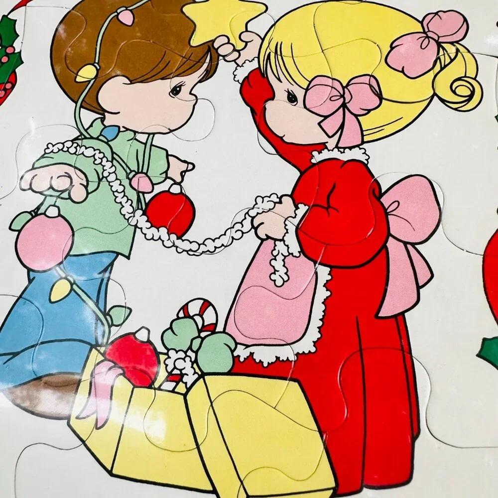 1997 Precious Moments Christmas Frame Tray Puzzle Sealed Golden Books